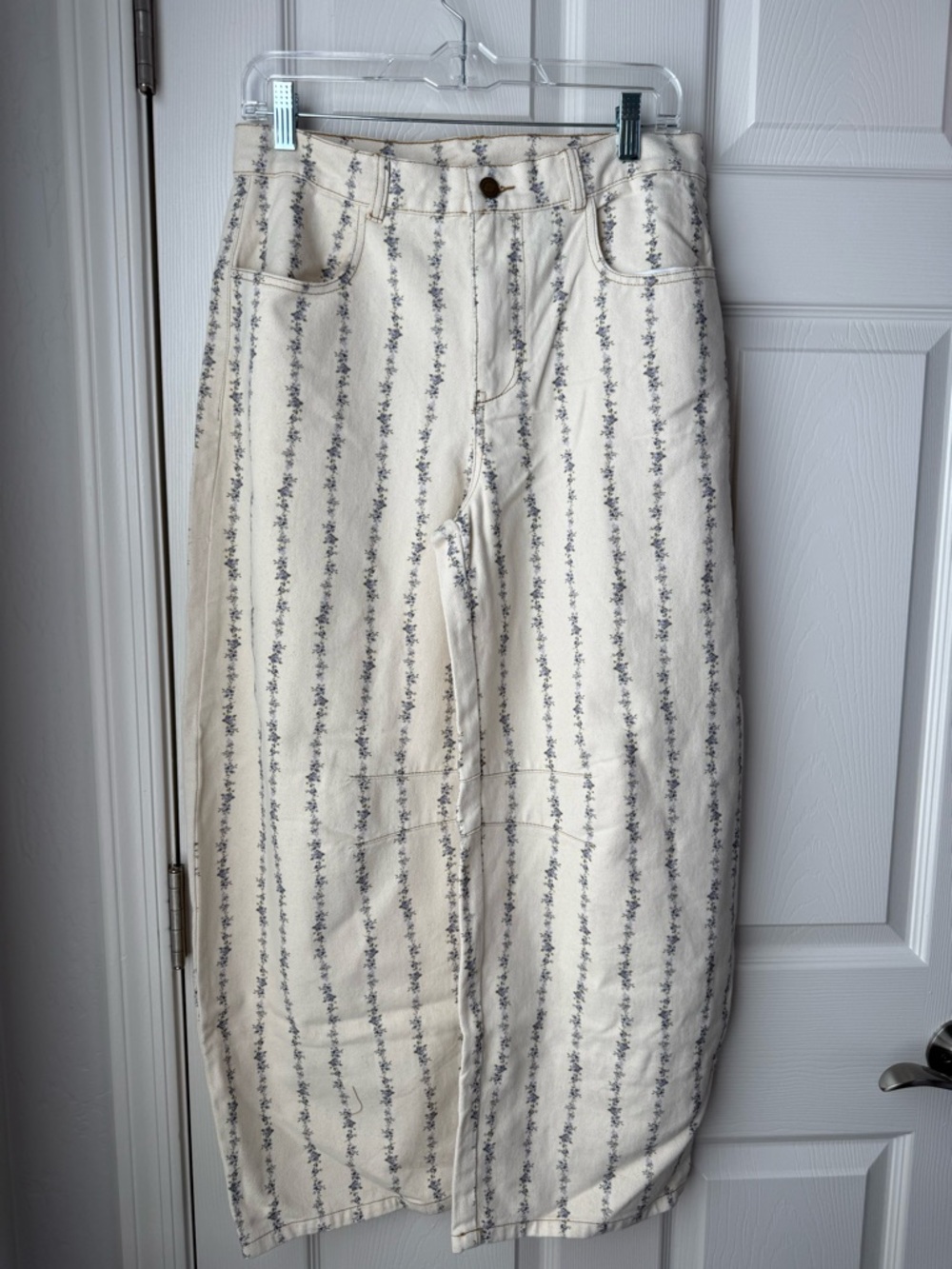 Peach Love PETAL ROW  Print Relaxed Barrel Pants
